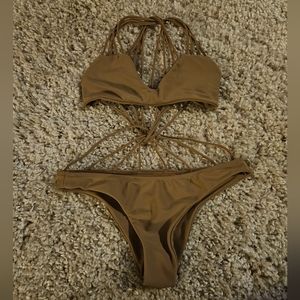 New Mikoh Women's Seychelles One Piece Brown Swimsuit Size XS